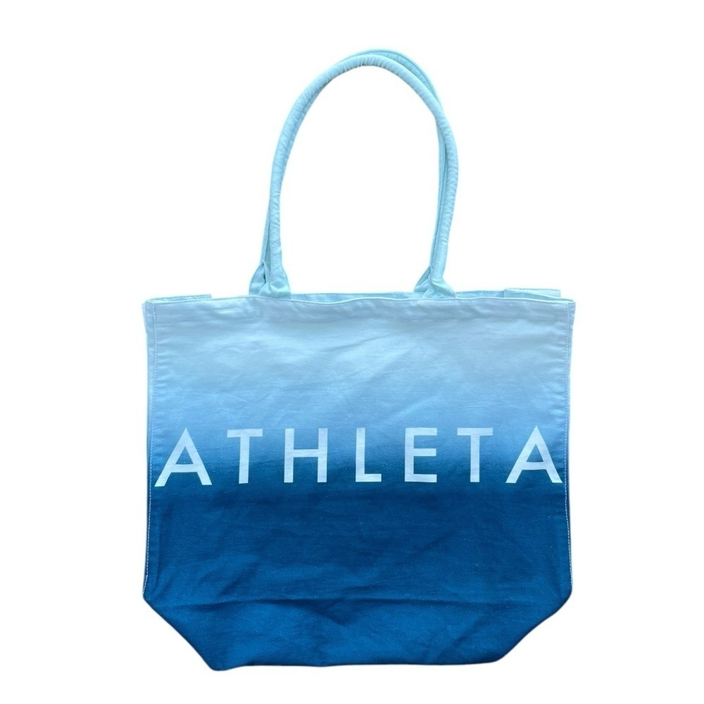 Athleta Canvas Blue Ombré Tote Gym Bag